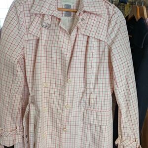 Stylish Checkered Trench Coat